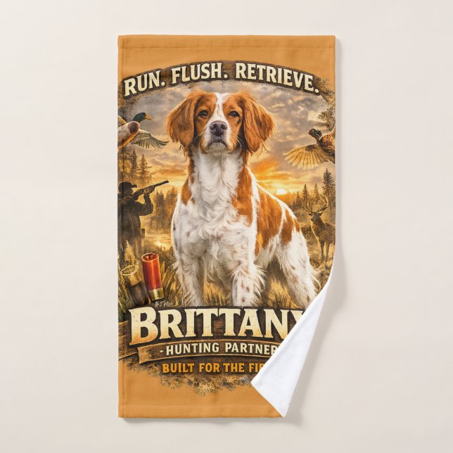Brittany Spaniel Bath Towel Set (Hand Towel)