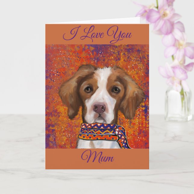 Brittany Spaniel         Card (Orchid)