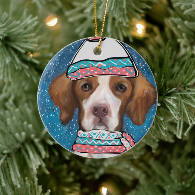 Brittany   Spaniel           Ceramic Ornament (Tree)