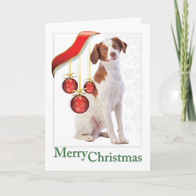 Brittany Spaniel Christmas Card (Front)