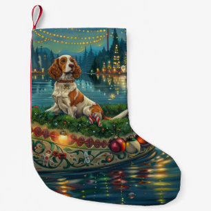 Brittany Spaniel Christmas Festive Voyage Small Christmas Stocking