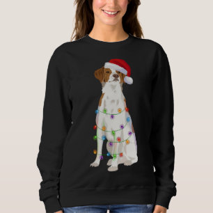 BRITTANY SPANIEL Christmas Lights Xmas Dog Lover Sweatshirt