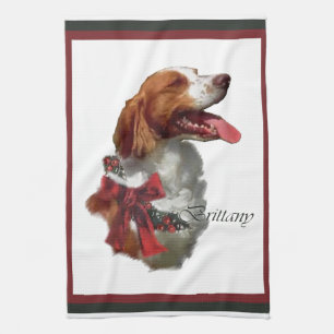 Brittany Spaniel Christmas Towel