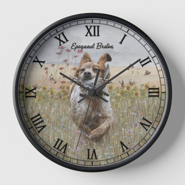 Brittany Spaniel Clock (Front)