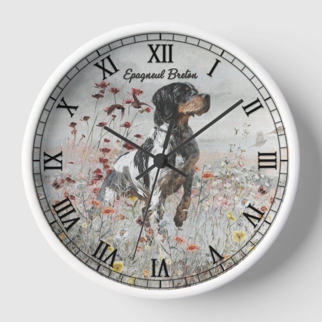 Brittany Spaniel Clock (Front)