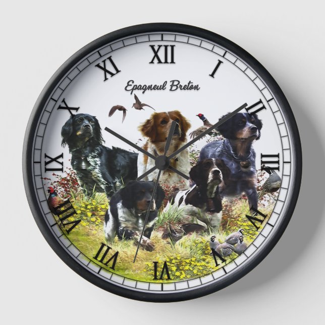Brittany Spaniel Clock (Front)
