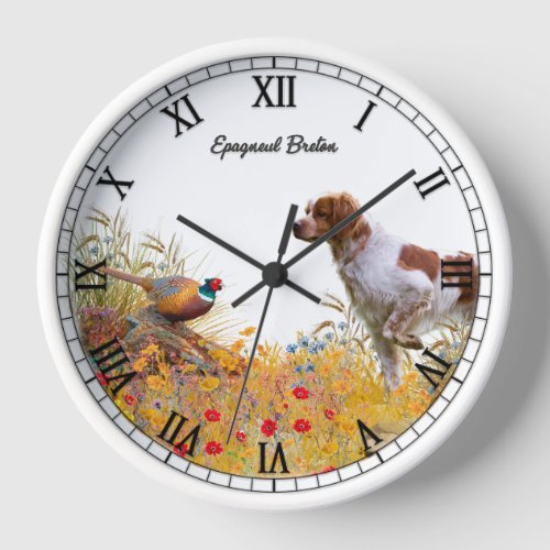 Brittany Spaniel Clock