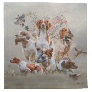Brittany Spaniel Cloth Napkin