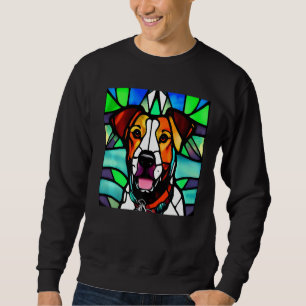 Brittany Spaniel - Colorful Stained Glass Premium_ Sweatshirt