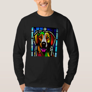Brittany Spaniel - Colorful Stained Glass Premium_ T-Shirt