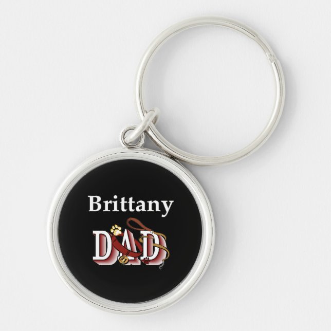 Brittany Spaniel Dad Keychain (Front)