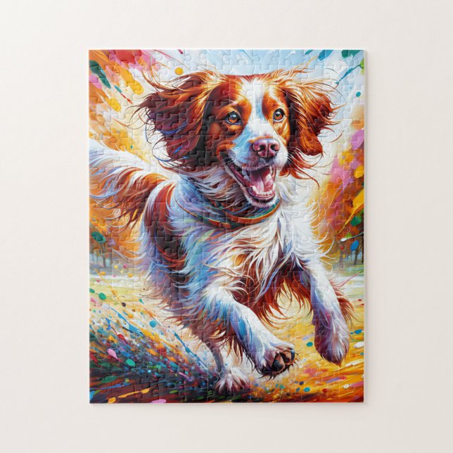 Brittany Spaniel Dog Acrylic Art Print Dog Gift Jigsaw Puzzle (Vertical)