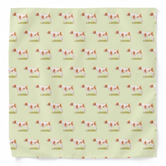 Brittany Spaniel Dog Art Bandana (Front)