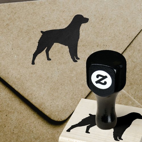 Brittany Spaniel Dog Breed Silhouette Rubber Stamp