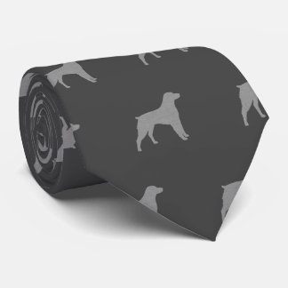 Brittany Spaniel Dog Breed Silhouettes Pattern Neck Tie