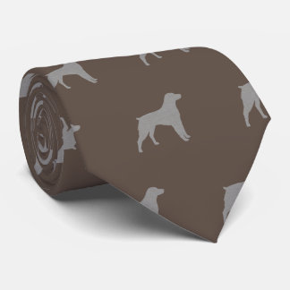 Brittany Spaniel Dog Breed Silhouettes Pattern Neck Tie
