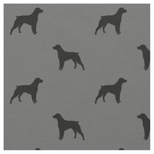 Brittany Spaniel Dog Breed Silhouettes Patterned Fabric