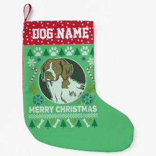 Brittany Spaniel Dog Breed Ugly Christmas Sweater Small Christmas Stocking