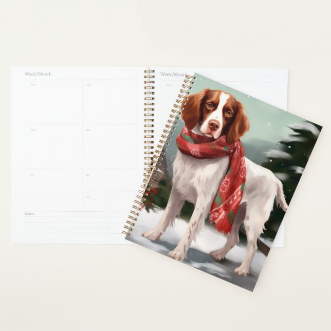 Brittany Spaniel Dog in Snow Christmas Planner (Display)