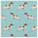 brittany spaniel dog light blue fabric