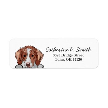 Brittany Spaniel Dog Return Address Label by FriendlyPets at Zazzle