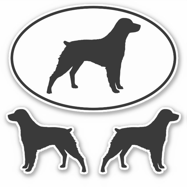 Brittany Spaniel Dog Silhouettes Vinyl Sticker Set (Front)