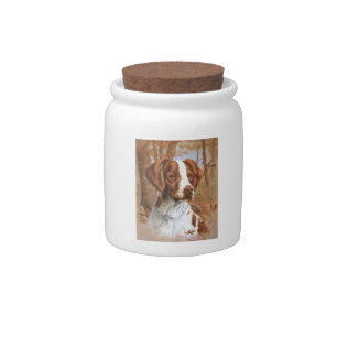 Brittany Spaniel Dog Treat Candy Jar