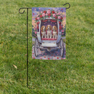 Brittany Spaniel Dog Valentine's Day  Garden Flag