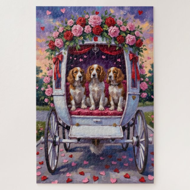 Brittany Spaniel Dog Valentine's Day  Jigsaw Puzzle (Vertical)