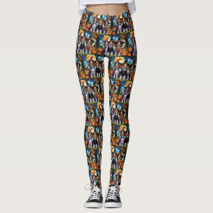 Brittany Spaniel Dogs Pumpkin Halloween Funny Leggings