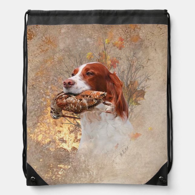 Brittany Spaniel   Drawstring Bag (Front)