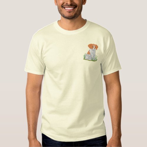Brittany Spaniel Embroidered T_Shirt