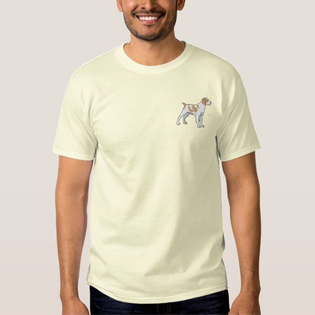 Brittany Spaniel Embroidered T-Shirt (Front)