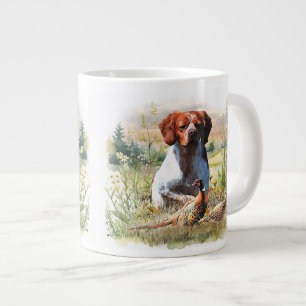Brittany Spaniel – Field, Focus, Pheasant , Art Giant Coffee Mug
