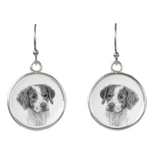 Brittany Spaniel Fine Art Earrings