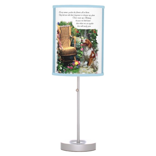 Brittany Spaniel Gifts Table Lamp (Front)