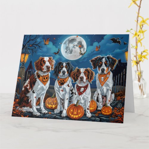 Brittany Spaniel Halloween Spooky Card