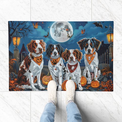 Brittany Spaniel Halloween Spooky Doormat