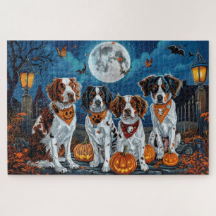 Brittany Spaniel Halloween Spooky Jigsaw Puzzle