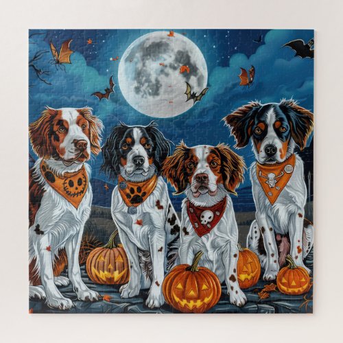 Brittany Spaniel Halloween Spooky Jigsaw Puzzle