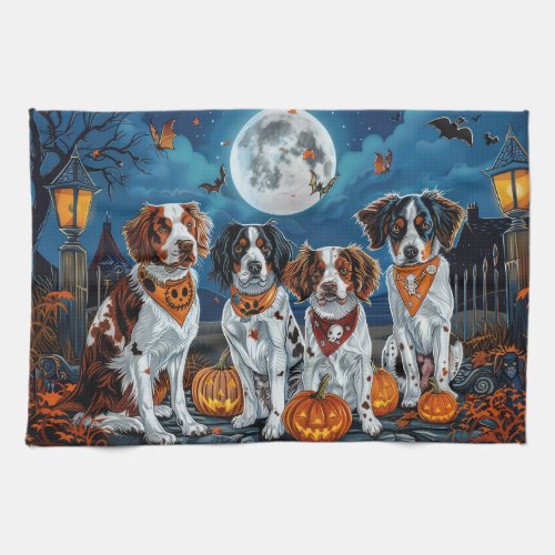 Brittany Spaniel Halloween Spooky Kitchen Towel