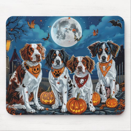 Brittany Spaniel Halloween Spooky Mouse Pad