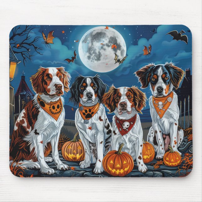 Brittany Spaniel Halloween Spooky Mouse Pad (Front)