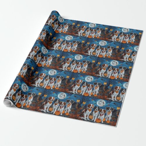 Brittany Spaniel Halloween Spooky Wrapping Paper