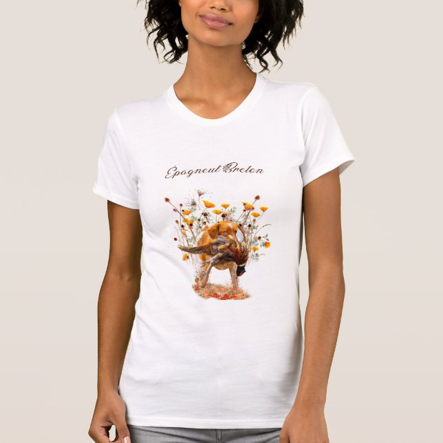 Brittany Spaniel, Hunting Pheasant Coffee Mug T-Sh T-Shirt (Front)