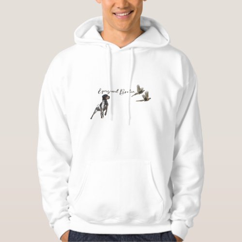 Brittany Spaniel hunts in the field     Hoodie