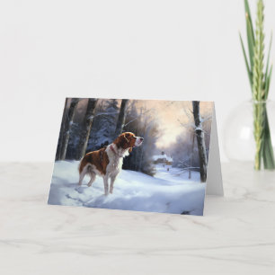 Brittany Spaniel Let It Snow Christmas Card