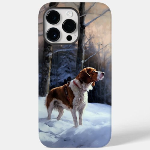 Brittany Spaniel Let It Snow Christmas Case_Mate iPhone 14 Pro Max Case
