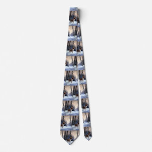 Brittany Spaniel Let It Snow Christmas Neck Tie