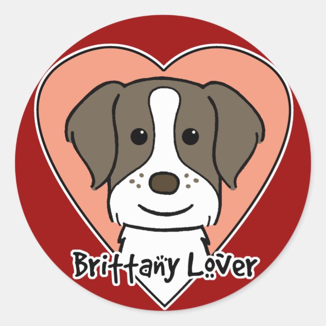 Brittany Spaniel Lover Classic Round Sticker (Front)